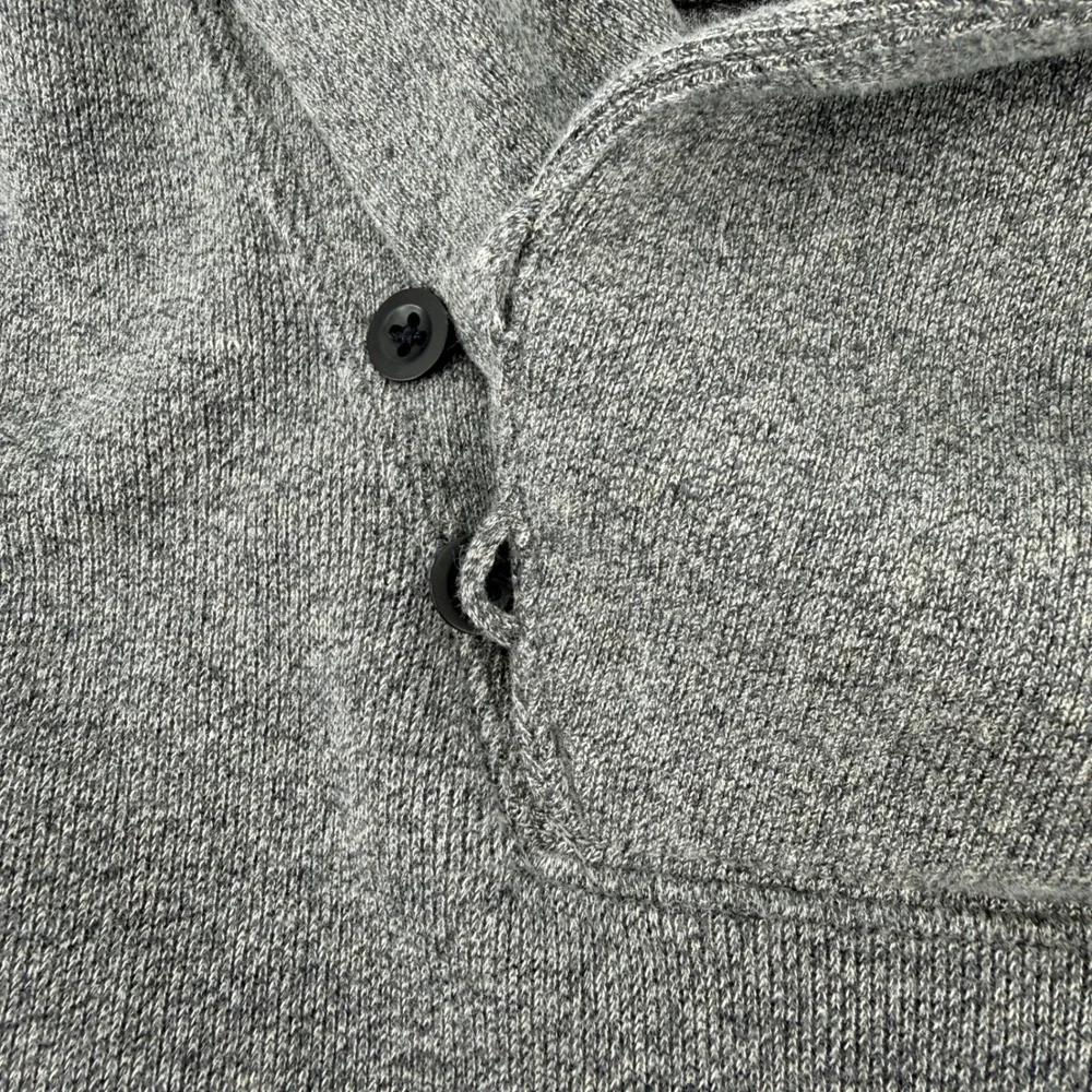 Polo Ralph Lauren Mens Gray Cotton Shawl Collar Sweater Purple Pony Size M‎